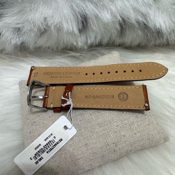 NEW wTags Michele 18MM Leather Watch Band in Saddle - Picture 4 of 7